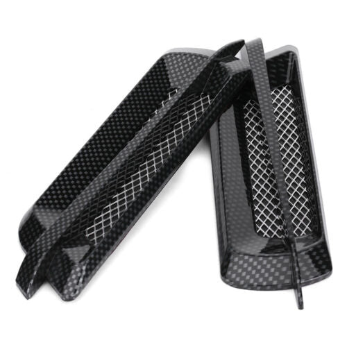 2pcs Car Side Air Flow Vent Cover Intake Grille Sticker Carbon Fiber FA