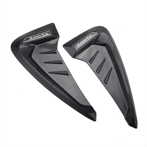 2Pcs Universal Black 3D Car Side Wing Air Flow Fender Grill Intake Vent Trim Sticker