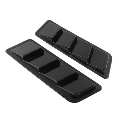 2Pcs White Car Hood Vent Scoop Air Flow Intake Louvers Cooling Bonnet Cover