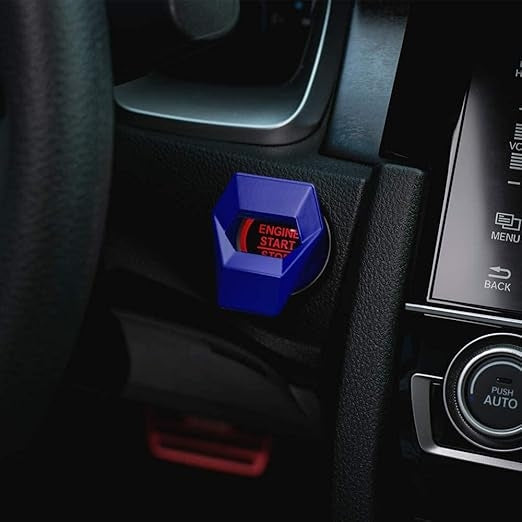 1pc Car Aluminum Engine Start Stop Engine Push Button Protection Cover Trim Sticker