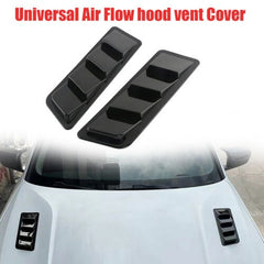 2Pcs Glossy Black Car Hood Vent Scoop Air Flow Intake Louvers Cooling Bonnet Cover