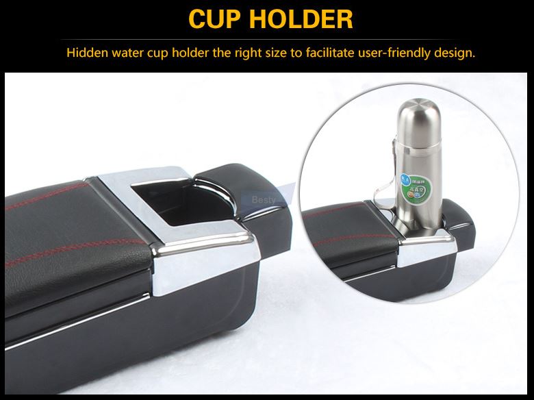 New Universal Car Arm Rest Centre Console Hand Rest BLACK