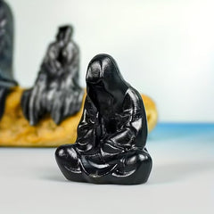 Grim Reaper Rocking Chair Figurine Cute Gothic Mini Statue For Car Dashboard Bookshelf, Desk & Home Decor Funny Resin Shelf Sitter  Gothic Decoration