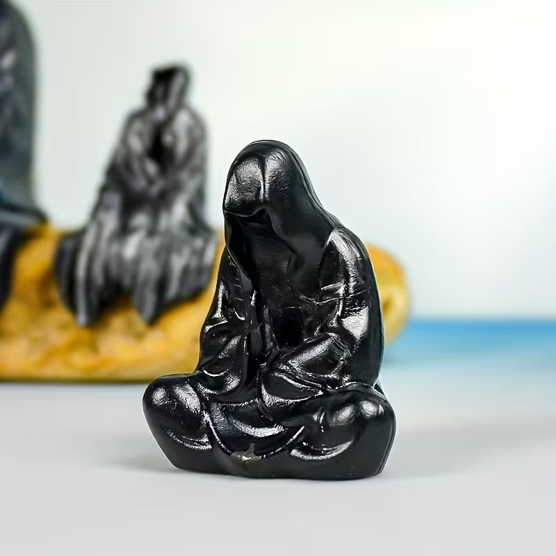 Grim Reaper Rocking Chair Figurine Cute Gothic Mini Statue For Car Dashboard Bookshelf, Desk & Home Decor Funny Resin Shelf Sitter  Gothic Decoration