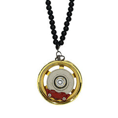 Six Spoke Golden Car Mirror Pendant Decoration Metal Wheel Hub Hanging Ornaments Auto Interior