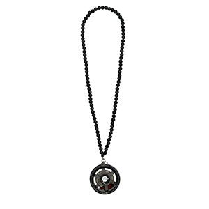 Six Spoke Black Car Mirror Pendant Decoration Metal Wheel Hub Hanging Ornaments Auto Interior