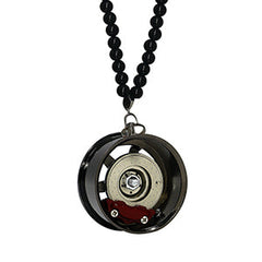 Six Spoke Black Car Mirror Pendant Decoration Metal Wheel Hub Hanging Ornaments Auto Interior