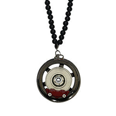 Six Spoke Black Car Mirror Pendant Decoration Metal Wheel Hub Hanging Ornaments Auto Interior