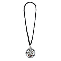 Six Spoke Silver Car Mirror Pendant Decoration Metal Wheel Hub Hanging Ornaments Auto Interior