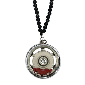 Six Spoke Silver Car Mirror Pendant Decoration Metal Wheel Hub Hanging Ornaments Auto Interior