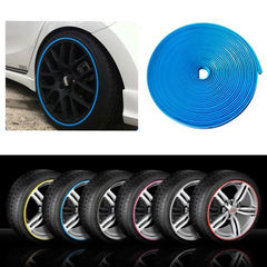 Alloy Wheel Edge Ring Rim Protectors Tyres Tire Guard Rubber Moulding-BLUE