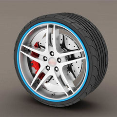 Alloy Wheel Edge Ring Rim Protectors Tyres Tire Guard Rubber Moulding-BLUE