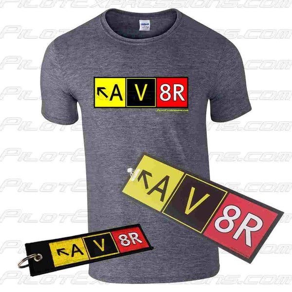 ALPHA VICTOR EIGHT RIGHT Car Bike Embroidered Fabric Tag Strap Keyring Key Holder