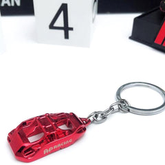 AP Racing Car Keychain Caliper Cover Shape Key Ring Metal Keyring Wheel Brake Disc Key Holder Auto Key Pendant Accessories