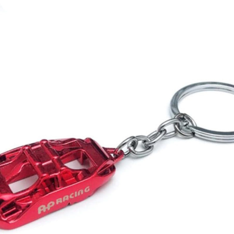 AP Racing Car Keychain Caliper Cover Shape Key Ring Metal Keyring Wheel Brake Disc Key Holder Auto Key Pendant Accessories