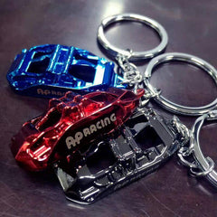 AP Racing Car Keychain Caliper Cover Shape Key Ring Metal Keyring Wheel Brake Disc Key Holder Auto Key Pendant Accessories