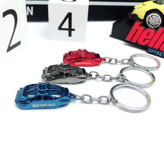 AP Racing Car Keychain Caliper Cover Shape Key Ring Metal Keyring Wheel Brake Disc Key Holder Auto Key Pendant Accessories
