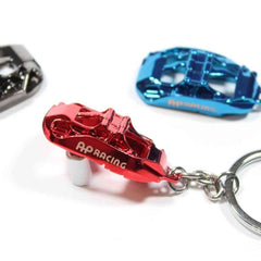 AP Racing Car Keychain Caliper Cover Shape Key Ring Metal Keyring Wheel Brake Disc Key Holder Auto Key Pendant Accessories