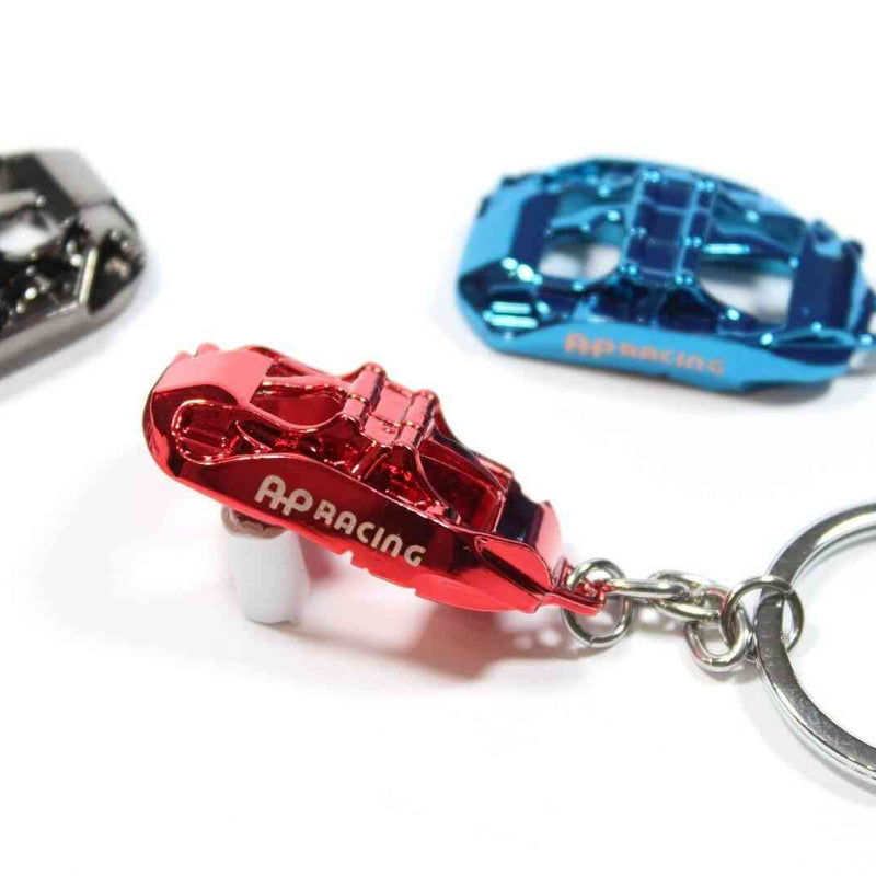 AP Racing Car Keychain Caliper Cover Shape Key Ring Metal Keyring Wheel Brake Disc Key Holder Auto Key Pendant Accessories
