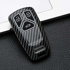 Audi 3 Button Smart Key ABS+Silicone Car Cover Case With Keychain For Q7, A4, A6, Q5, A5