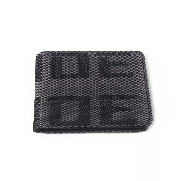 Car Racing JDM Custom Stitched B/G Fabric Bifold Wallet Gradate Men