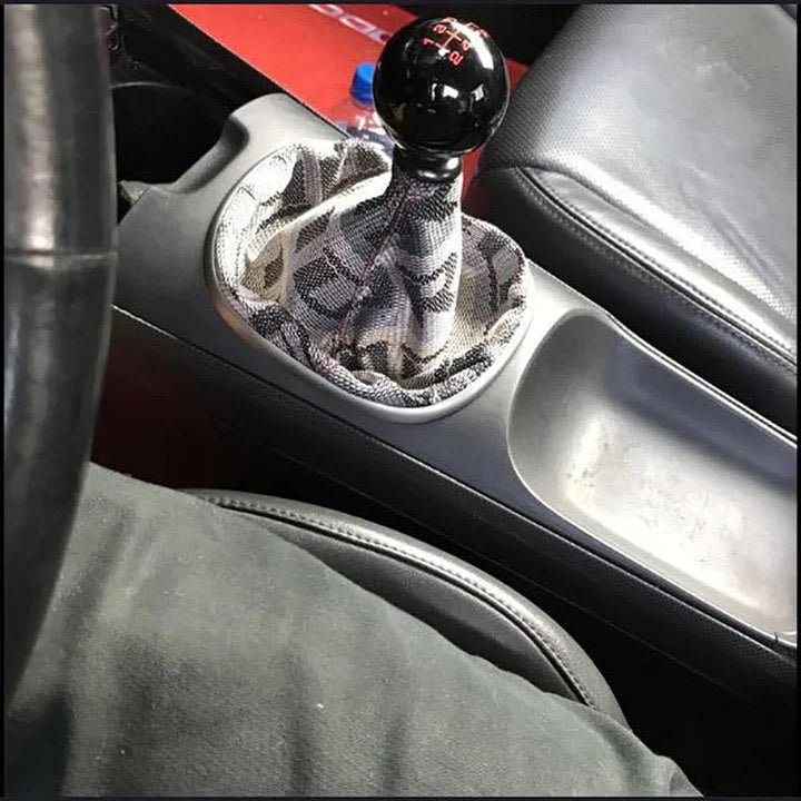 Car Universal JDM Style Canvas Shift Boot Cover With Red Seam Dust Protectant