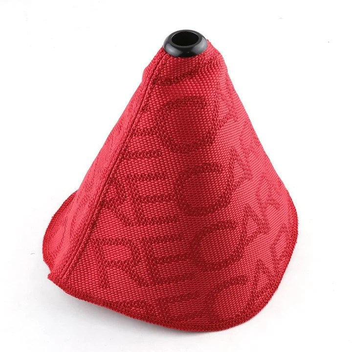 Car Universal JDM Style Canvas Shift Boot Cover With Red Seam Dust Protectant