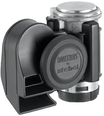 Automotive Steble NAUTILUS COMPACT BLACK 12V Air Horn With Relay For Bike & Cars (Made In Italy)