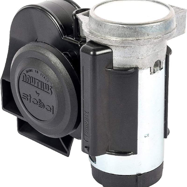 Automotive Steble NAUTILUS COMPACT BLACK 12V Air Horn With Relay For Bike & Cars (Made In Italy)