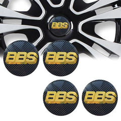 4pcs Black BBS Logo Emblem Car Wheel Center Hub Cap Caps Badge Sticker Decal 60mm