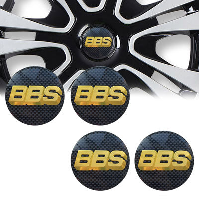 4pcs Black BBS Logo Emblem Car Wheel Center Hub Cap Caps Badge Sticker Decal 60mm