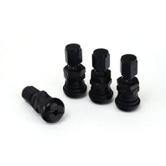 4pcs Black Bolt-in Aluminium Car Wheel Tire Tubeless Valves Stem with Dust Caps