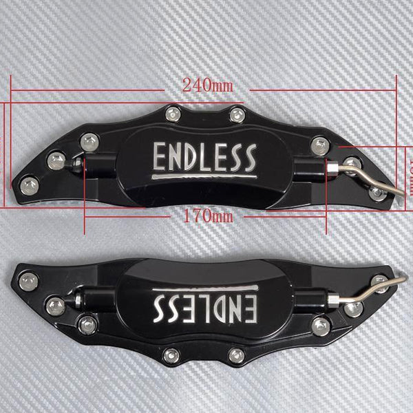 Universal Car Aluminum Alloy ENDLESS Front & Rear Disc Brake Caliper Cover Big Size (Black Colour)