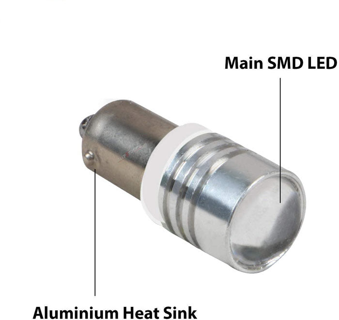 1pc BA9S White 2 SMD LED Parking Light 1W Super Bright Car Interior License Plate Wedge Dome Trunk Dashboard Bulb for Car Bike and Motorcycle