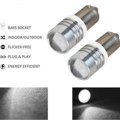 1pc BA9S White 2 SMD LED Parking Light 1W Super Bright Car Interior License Plate Wedge Dome Trunk Dashboard Bulb for Car Bike and Motorcycle