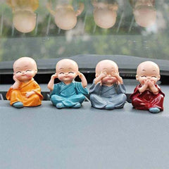 BABY BUDDHA 4PC AND SHOW PIECE USED FOR HOUSE, OFFICE AND CAR DASHBOARD DECORATIONS ETC.