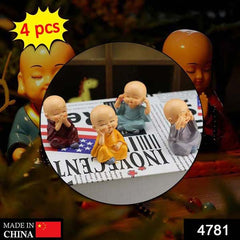 BABY BUDDHA 4PC AND SHOW PIECE USED FOR HOUSE, OFFICE AND CAR DASHBOARD DECORATIONS ETC.
