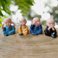 BABY BUDDHA 4PC AND SHOW PIECE USED FOR HOUSE, OFFICE AND CAR DASHBOARD DECORATIONS ETC.