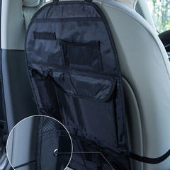 Car Back Seat Organizer Storage Bag Hanging Mesh Pockets With Multi Compartments (Black)