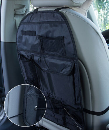 Car Back Seat Organizer Storage Bag Hanging Mesh Pockets With Multi Compartments (Black)