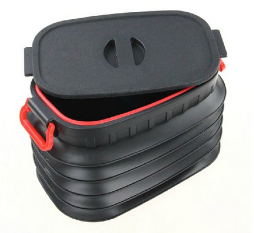 37 Liter Retractable Bucket Collapsible Pail Storage Container Car /Outdoor Camp Use (With Lid)