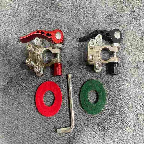 Battery Terminal Connectors,Quick Release Disconnect Car Battery Terminal,Positive Negative for SAE/JIS Type A Posts Kit Includes battery connector, Washers, Hexagon Wrench (Silver)