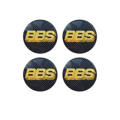4pcs Black BBS Logo Emblem Car Wheel Center Hub Cap Caps Badge Sticker Decal 60mm