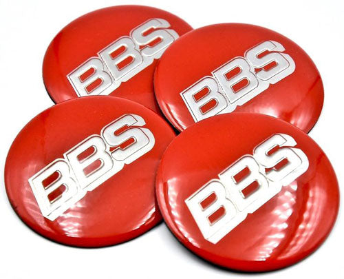 4pcs Red BBS Logo Emblem Car Wheel Center Hub Cap Caps Badge Sticker Decal 60mm