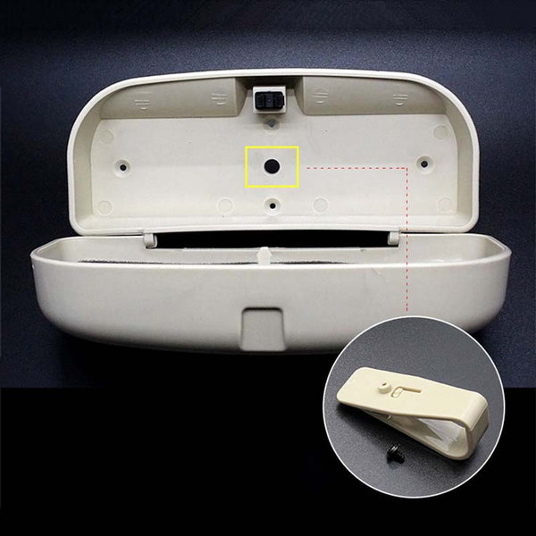 Car Front Driver Side Sunglasses Storage Box / Eyeglass Case Clip Type (Black Color)
