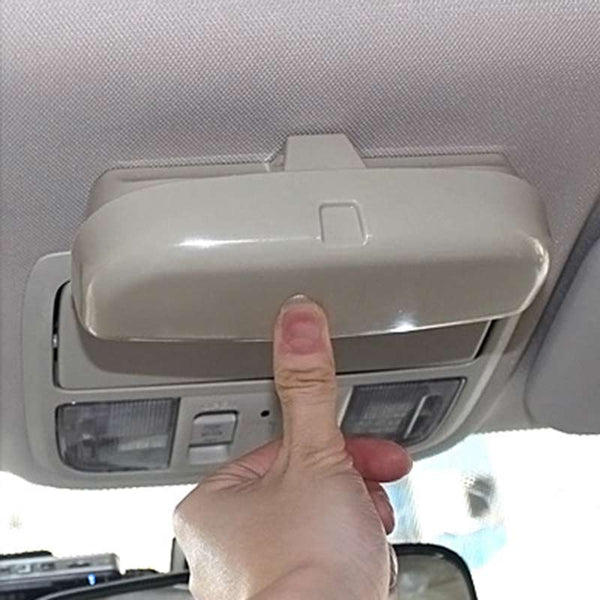 Car Front Driver Side Sunglasses Storage Box / Eyeglass Case Clip Type (Beige Color)