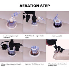 Beige Multifunctional Inflatable Car Bed Mattress with Two Air Pillows, Car Air Pump and Repair Kit