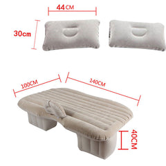 Beige Multifunctional Inflatable Car Bed Mattress with Two Air Pillows, Car Air Pump and Repair Kit