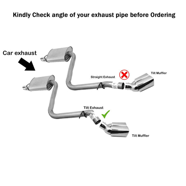 BIG 63mm Bent Twin Round Blue Burnt Stainless Steel Car SUV Dual Exhaust Muffler Tip Tail Pipe