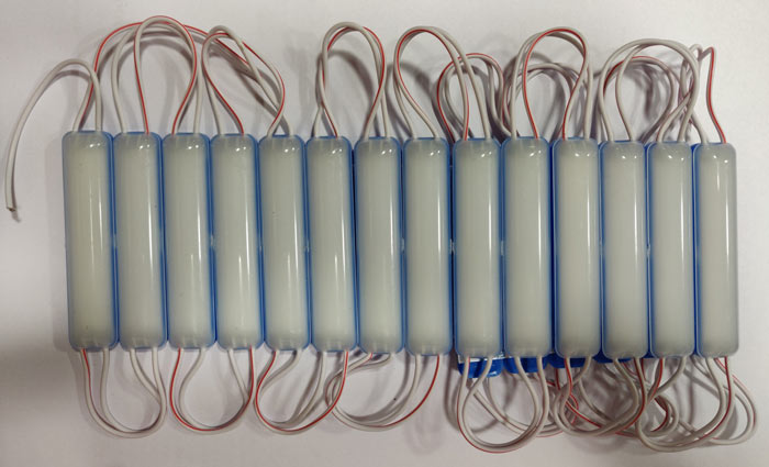 10pcs Blue Big Tube LED Module String with COB 2W LED DC12V 100LM Light Waterproof IP65 with Adhesive Tape